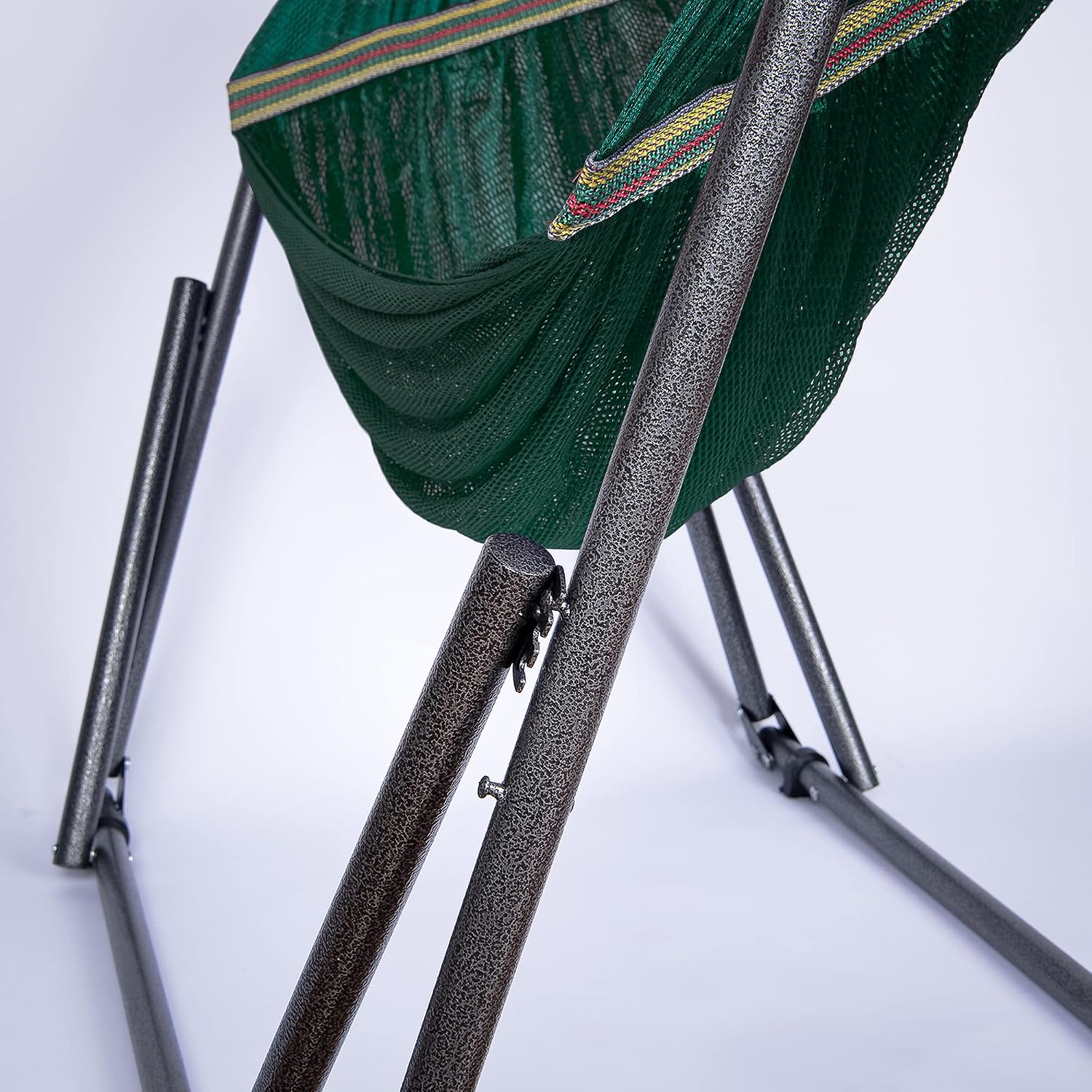 2 in 1 Hammock and Swinging Chair with Collapsible Steel Stand 450 lbs Capacity- Carrying Case, Portable & Adjustable, Perfect for Camping Beach Summer Patio, EZ Daze Foldable Hammock with Stand-GREEN