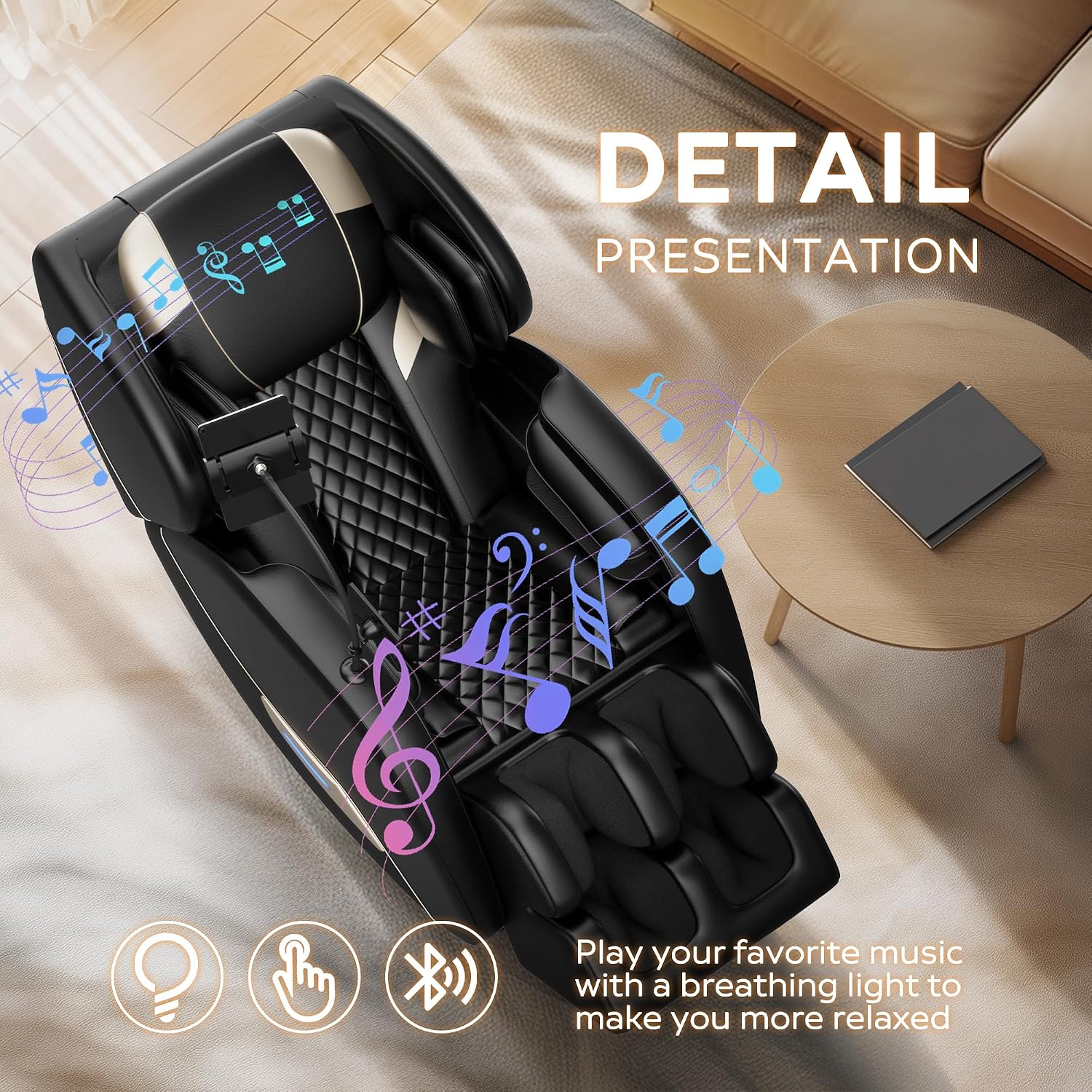 2026 Massage Chair Full Body, Zero Gravity SL-Track Shiatsu Massage Recliner Chair with Body Scan, 6 Fix Point Rollers,Airbags,Deep Yoga Stretch, Heating Function, Black