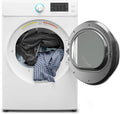 KoolMore 27' Front Load X-Large 8 Cu. Ft. Dryer, Large Capacity Home Unit with Wrinkle Release Steam Function and Smart Sensor Dry Technology, Stainless-Steel Drum [White] [240V] (FLD-8CWH)