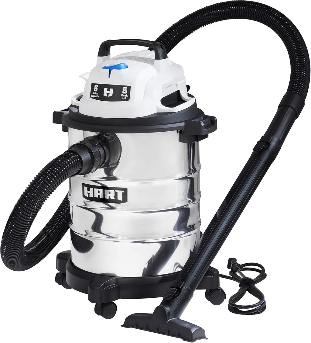 6 Gallon Stainless Steel Wet & Dry Vacuum 5.0 Peak HP