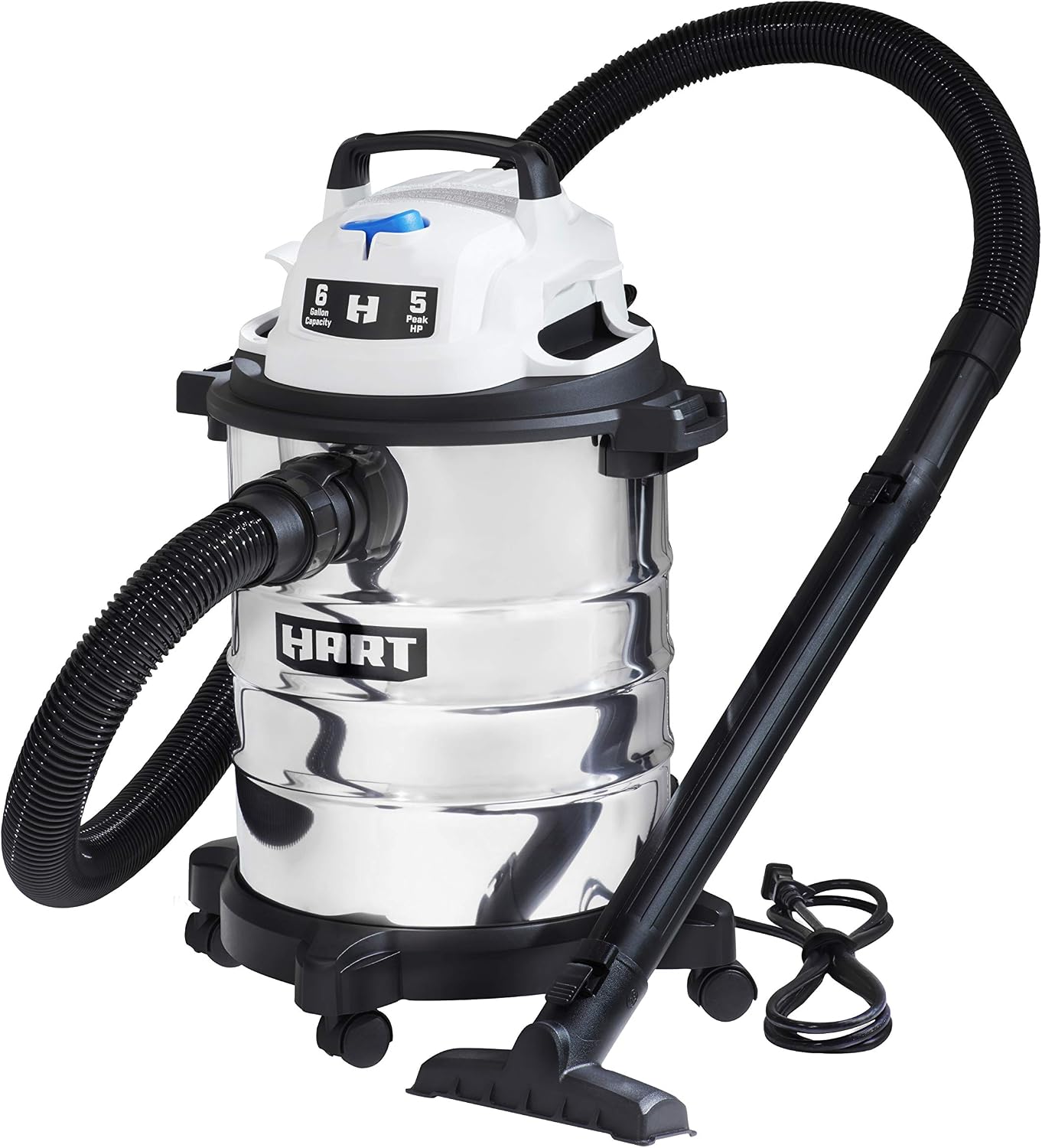 6 Gallon Stainless Steel Wet & Dry Vacuum 5.0 Peak HP