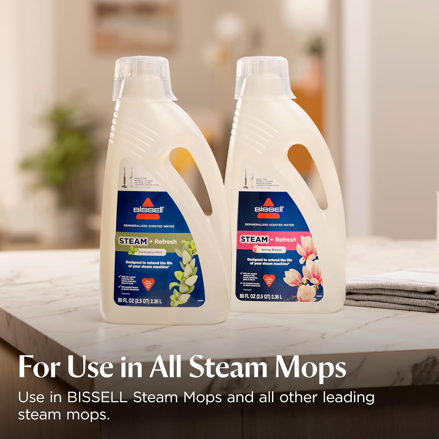 Bissell PowerFresh Deluxe 1806 Steam Mop for Tile, Hardwood & Sealed Floors w/Built‑in SpotBoost Brush, Fast 30‑Second Warm‑Up, Variable Steam Levels, Fresh Scent Discs Compatible