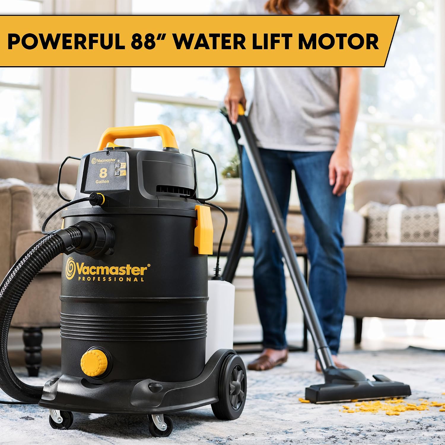 Vacmaster VK809PWR 0201 8 Gallon 5.5 Peak HP Wet/Dry/Upholstery Shampoo Vacuum Cleaner