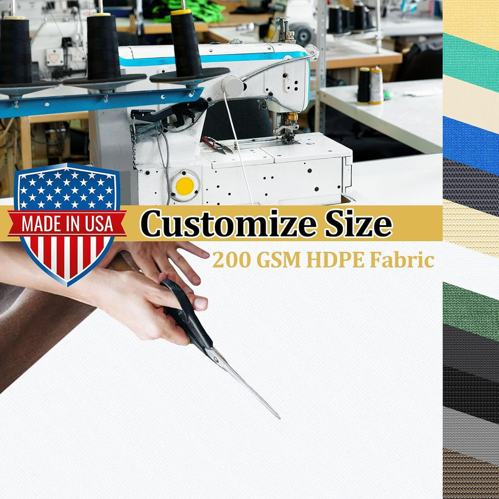 Shade&Beyond Customized Size 90% Sun Shade Cloth with Grommets, 12' X 20' Pergola Shade Cover Canopy, Mesh Tarp Sun Screens for Patio, Outdoor, Garden, Backyard GN05, White