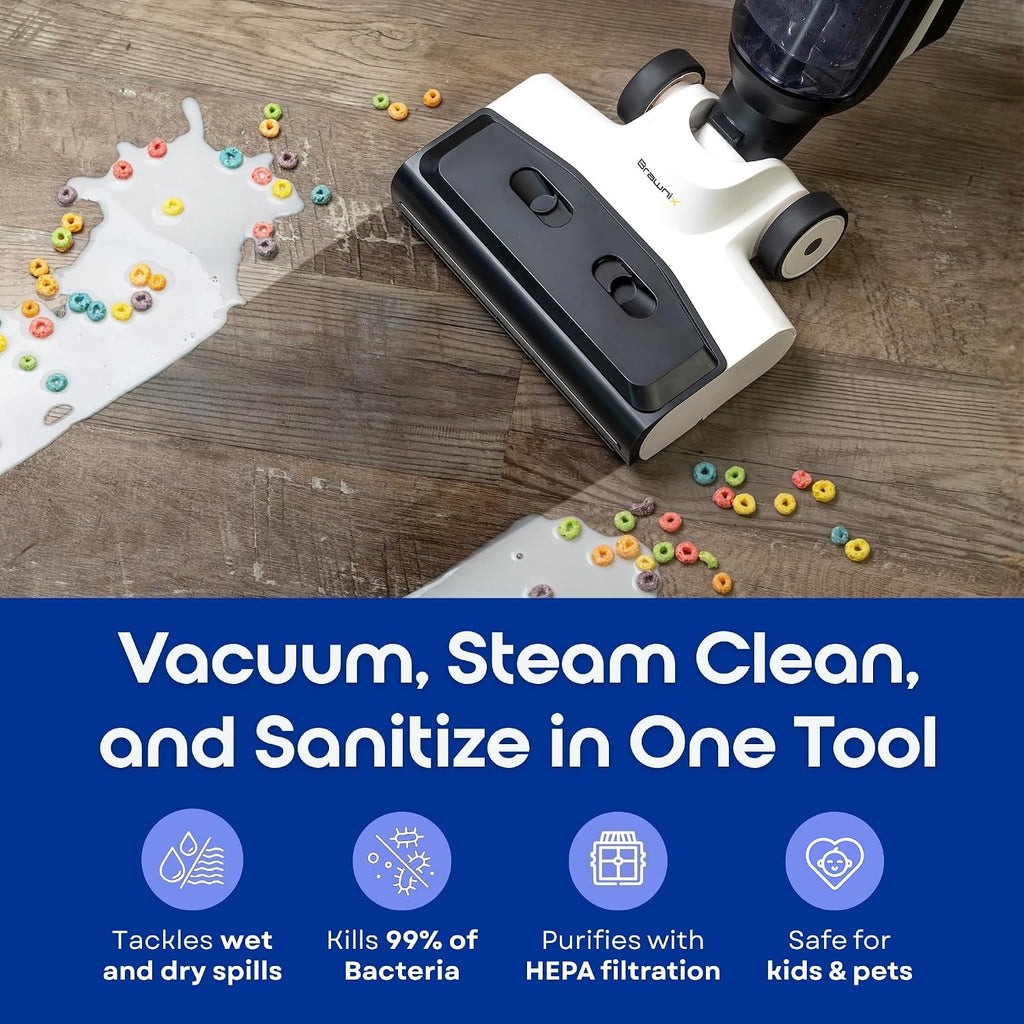 Wet Dry Vacuum and Mop for Hard Floors | Digital Display | Great for Sticky Messes, Pet Hair, Picks Up Debris & Deep Scrubs | Self Cleaning | Vacuum Cleaner for Hard Floors and Area Rugs