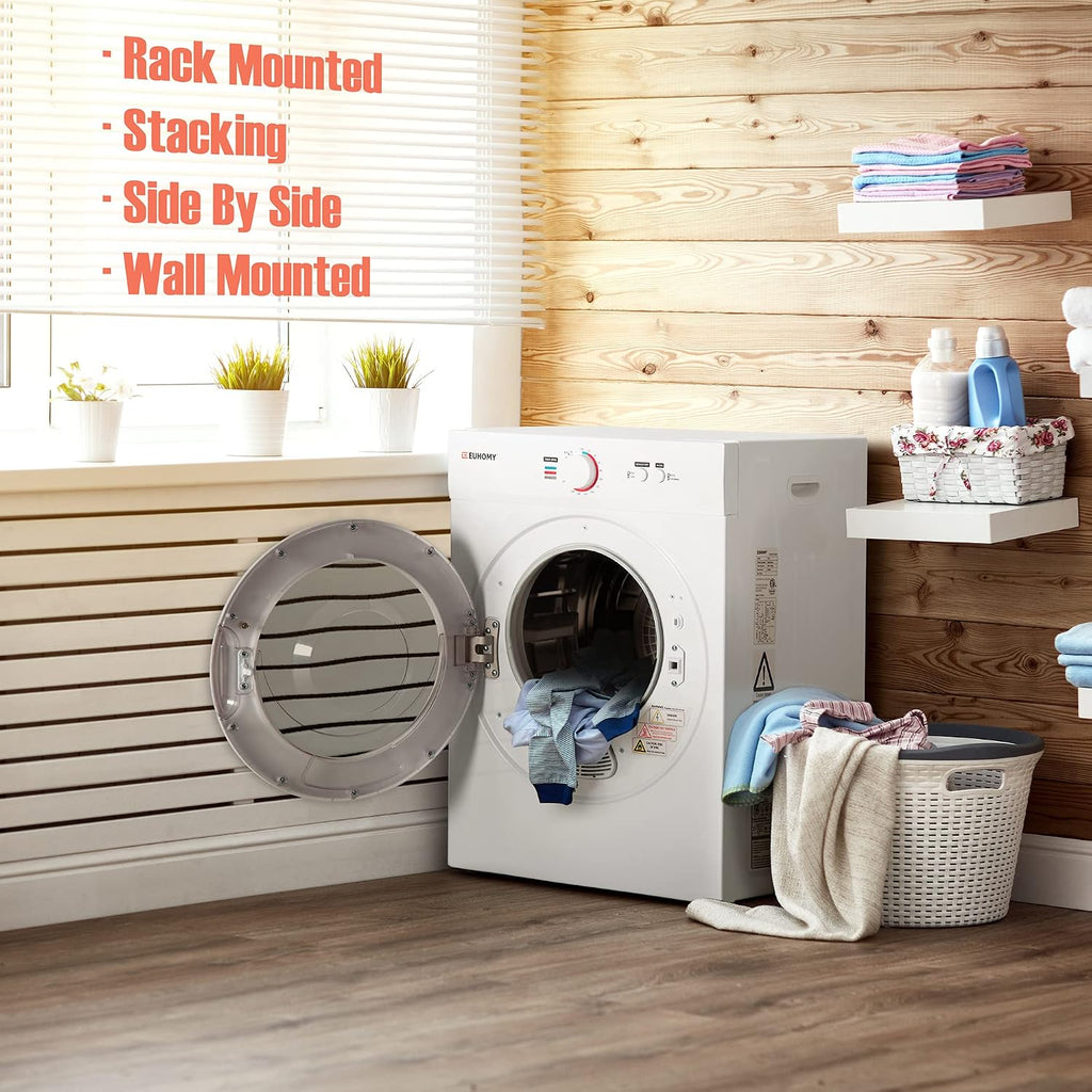 Euhomy CD-7 Cubic Feet, 1.7 Cu.Ft, Compact Laundry Dryer, White