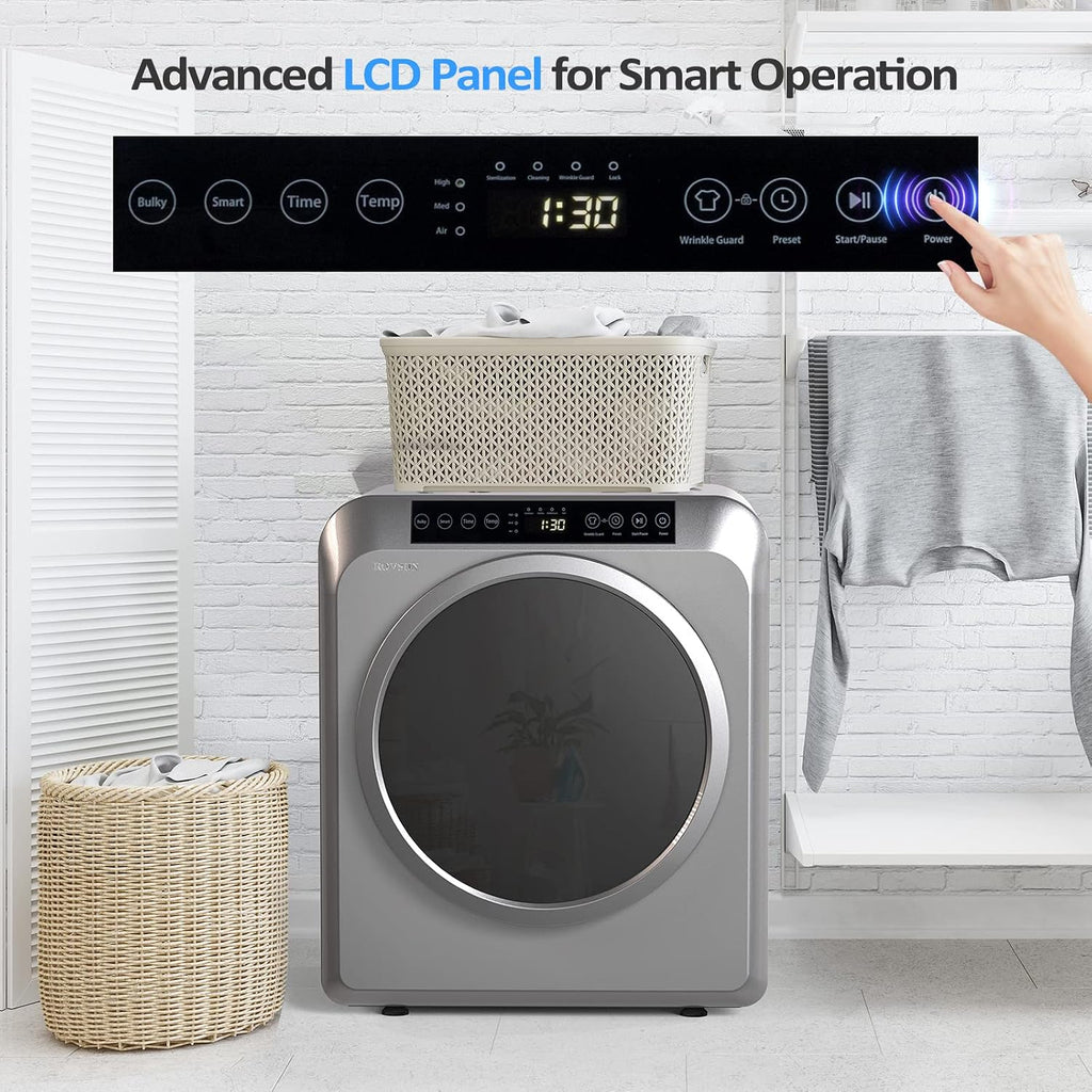 ROVSUN 30LBS Full Automatic Washing Machine and 3.5CuFt Portable Clothes Dryer Set, Electric Laundry Washer and Dryer Combo Set with Stainless Steel Inner Tub, for Apartment, Dorms, Home