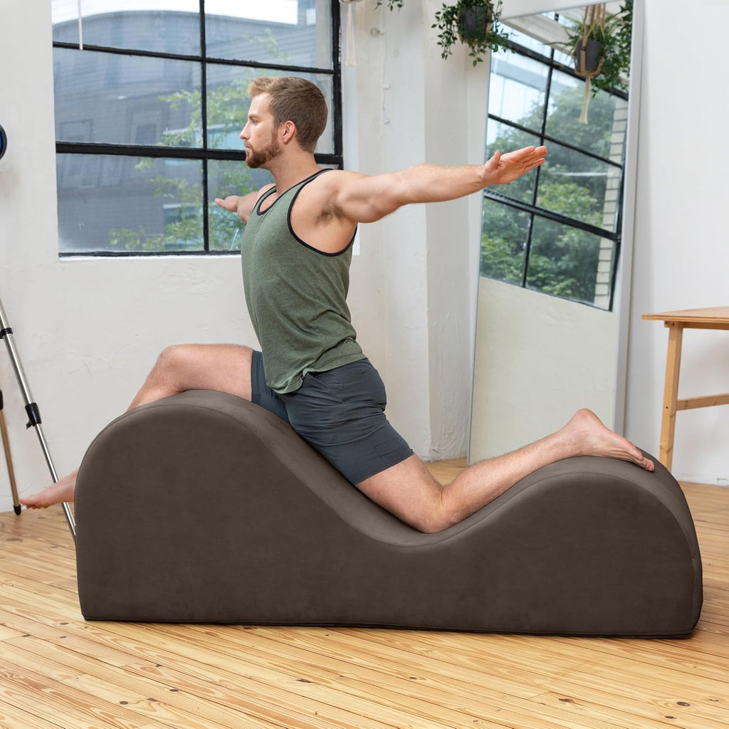 Avana Luvu Lounger - Chaise Lounge Chair for Yoga, Exercise, Massage - High Density Foam - Made in the USA - Espresso
