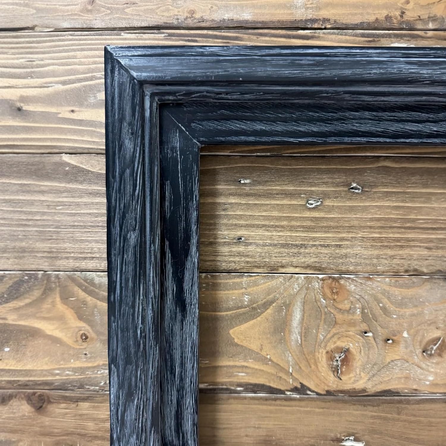 32, 43, 50 & 55 Inch Handmade wood TV Frame for Samsung The Frame TV, Rustic Distressed Black finish (not for use with other models) (55 INCH)