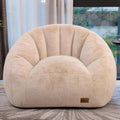 Giant Bean Bag Chair for Adults, Teens and Kids, Cozy Fluffy Corduroy Beanbag Chair with Filler, Large Floor Lounge Sofa for Living Room, Bedroom, Dorm, Gaming and Reading(L-Khaki)