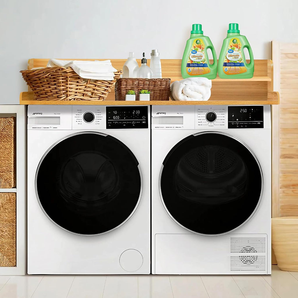 Royxen Laundry Countertop with Storage Universal Fit, Washer and Dryer Countertop with Shelf, Laundry Room Storage, 2-Tier Shelf (Oak)