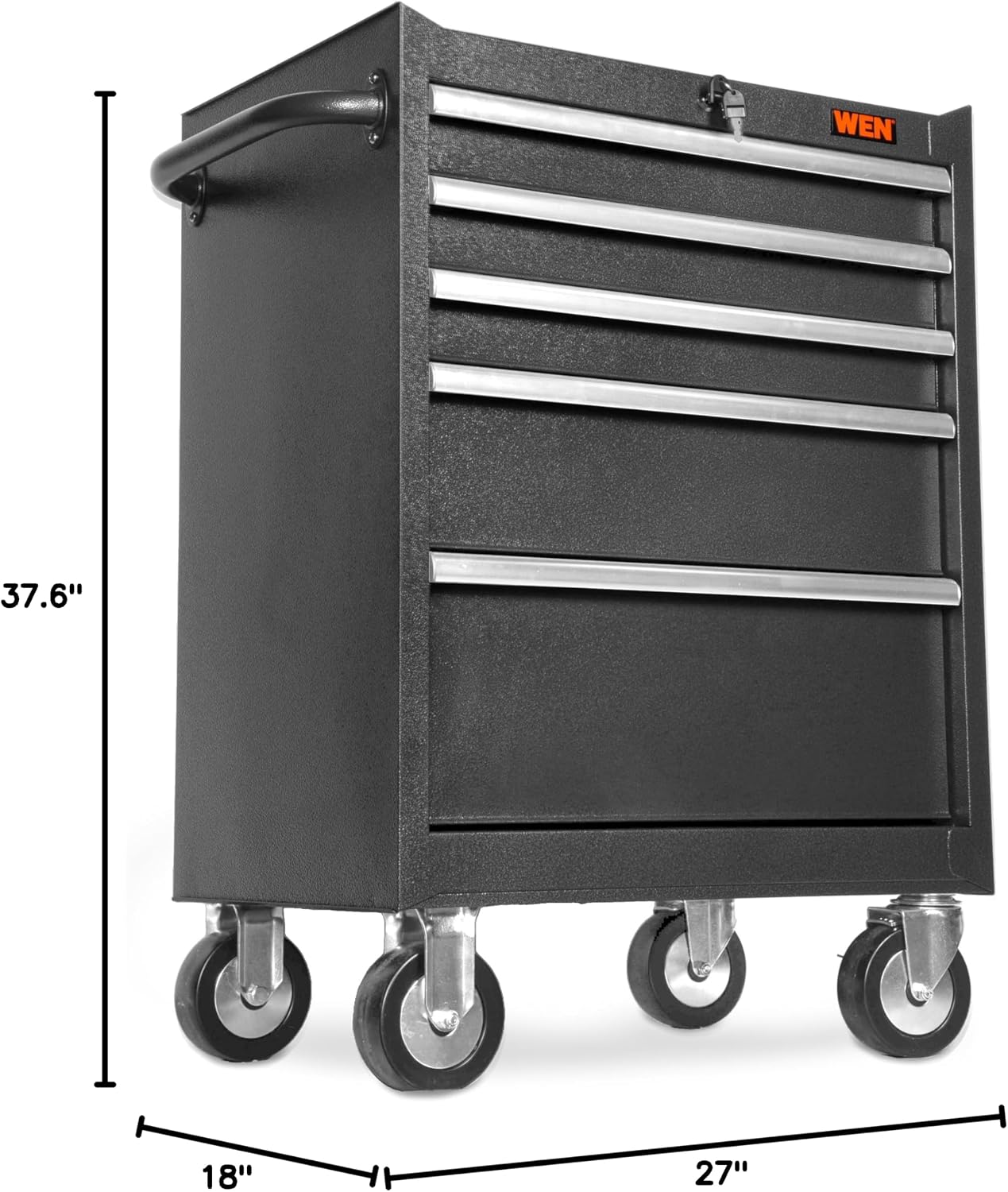 Wen 27-Inch Premium Rolling Tool Cabinet with Heavy Duty 21-Gauge Powder-Coated Steel Construction (GG262B)