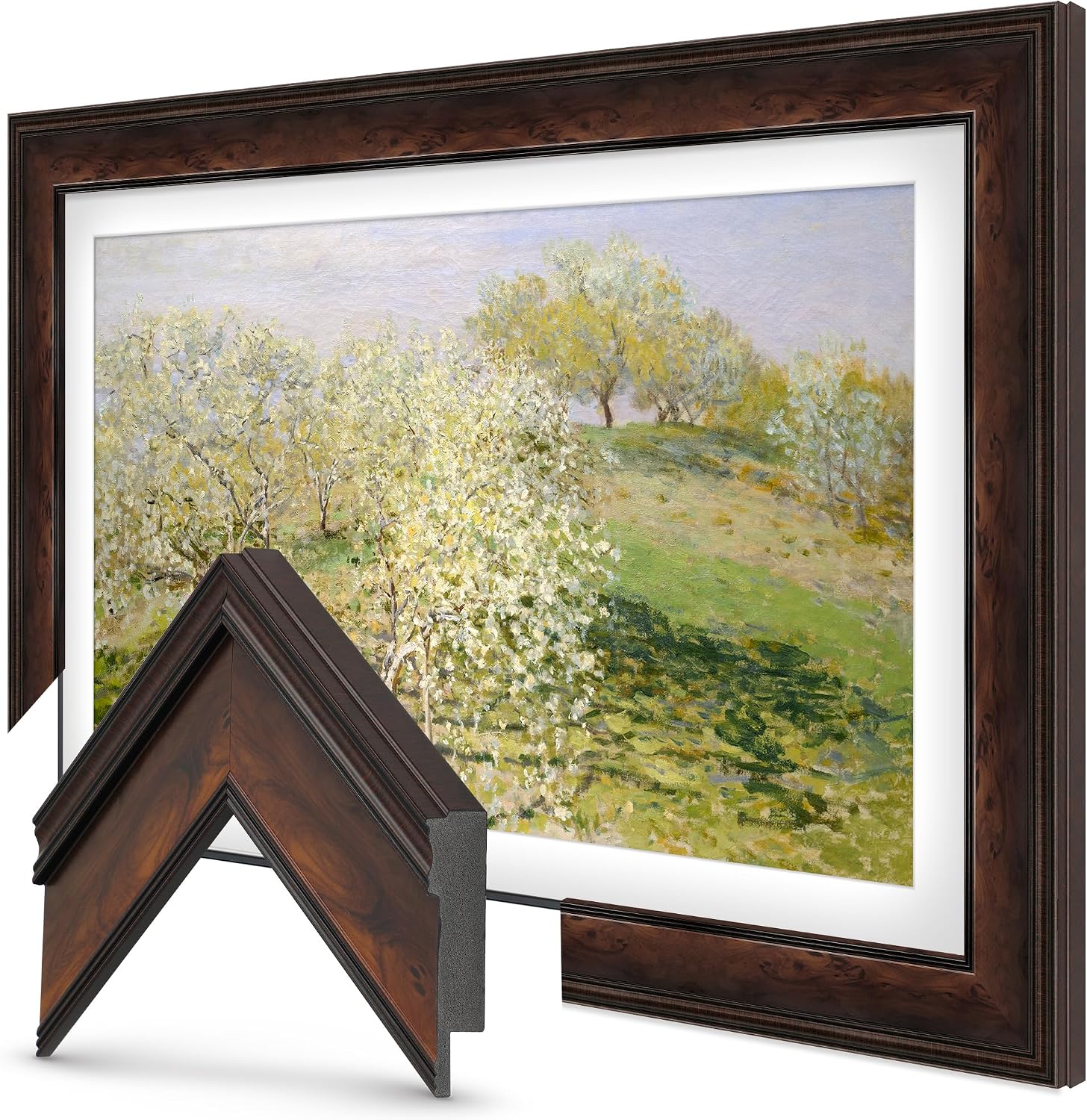 Burlwood 55' Premiere Deco TV Frame - Compatible ONLY with Samsung The Frame TVs (Fits 2021-2026, LS03A, LS03B, LS03C, LS03D, LS03FA)