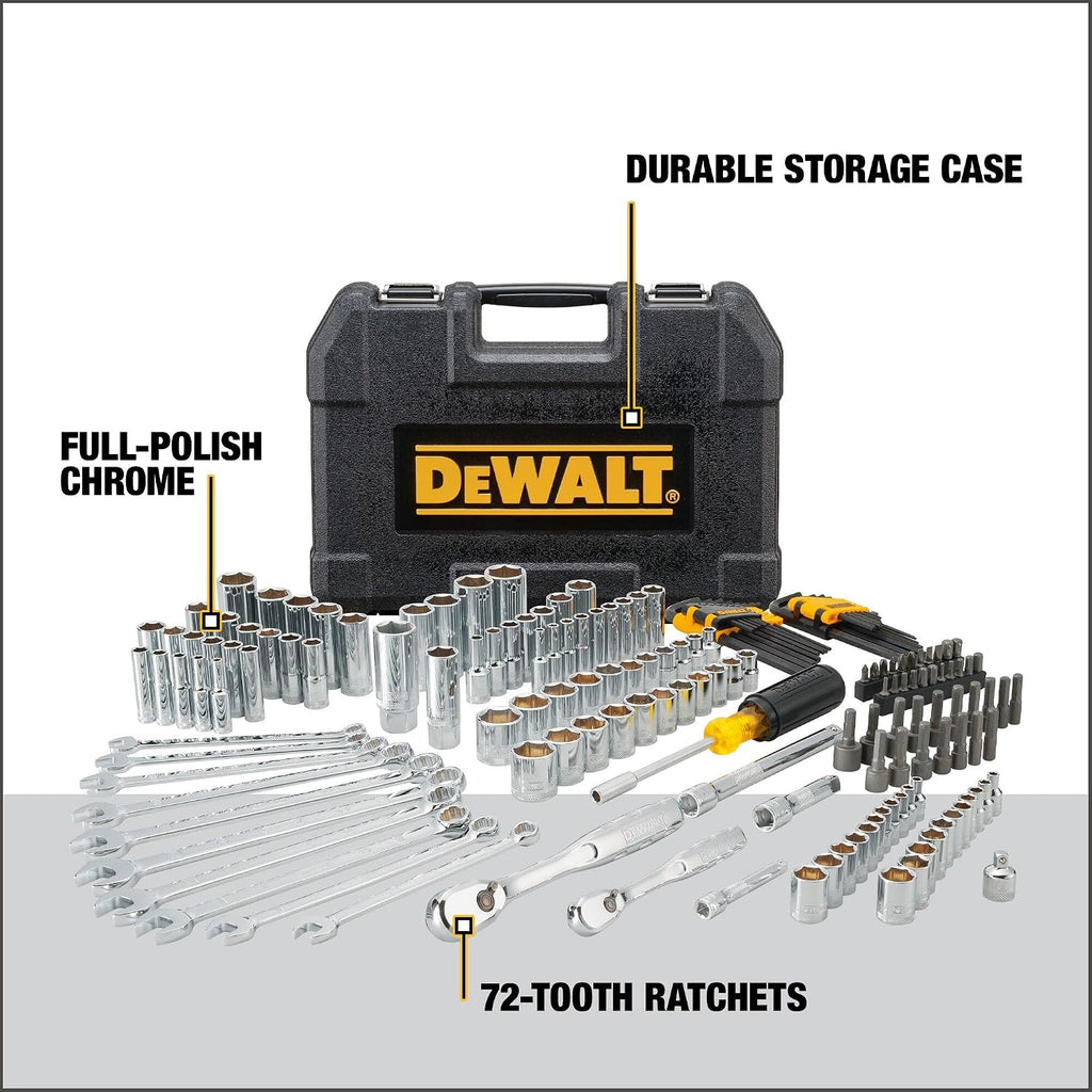 DEWALT Mechanics Tool Set, 1/4 and 3/8 Inch Drive, SAE, 172-Piece (DWMT81533)