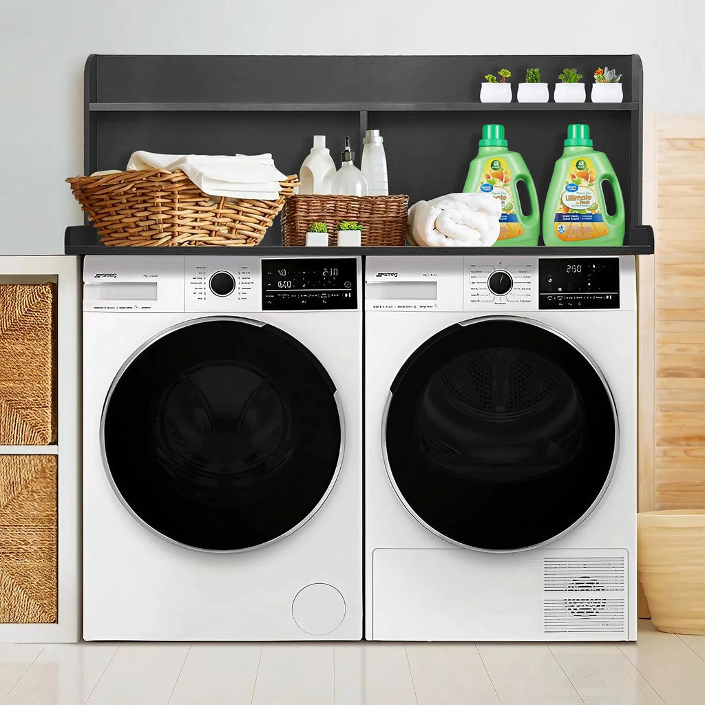 Royxen Laundry Countertop with 20' Shelf Universal Fit, Washer and Dryer Countertop with Storage Space, Black