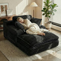 67' Oversized Chaise Lounge Chair Indoor, Soft Boneless Cloud Couch with 3 Pillows, 4 Side Pockets and 2 Cup Holders, Comfy Corduroy Sleeper Couch for Living Room Bedroom