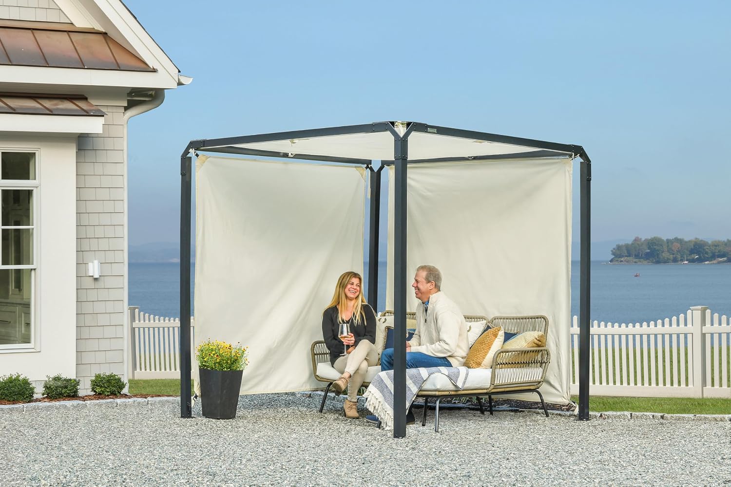 Sojag Outdoor 8' x 8' Dunwich Pergola Open Gazebo, Cream