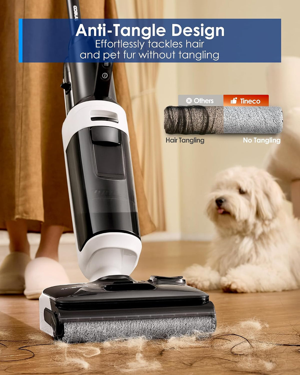 Tineco Wet Dry Vacuum Cleaners, Floor One Switch i5 Stretch Breeze 2-in-1 Cordless Vacuum for Multi-Surface, 20KPa Powerful Floor Cleaner Mop with Long Runtime