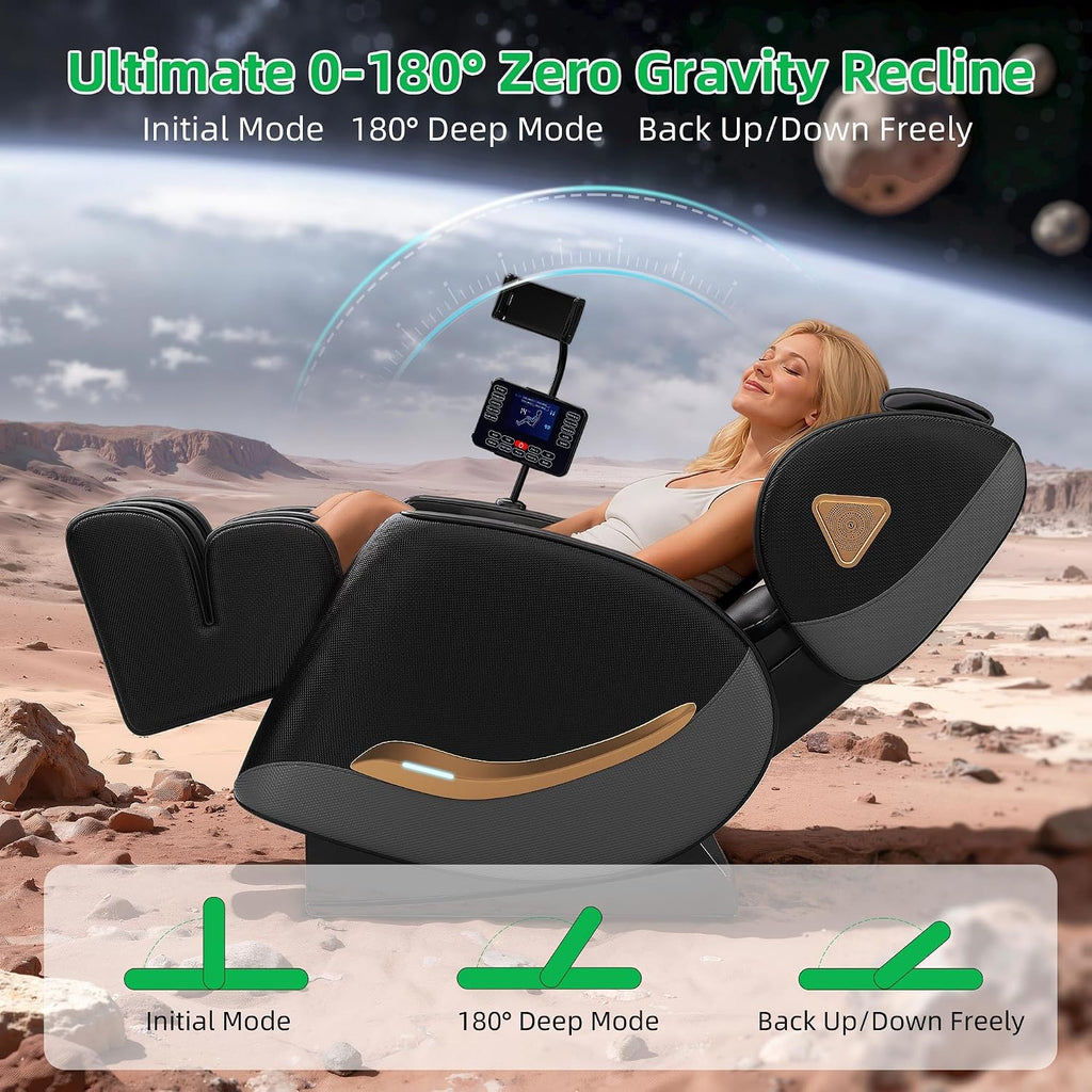 Upgraded Massage Chair Full Body, Zero Gravity Massage Chair Recliner- 10 Fix Points, 2026 Shiatsu Massage Chairs with Heat, Airbags, Foot Massage, 6 Auto Modes, Bluetooth Speaker