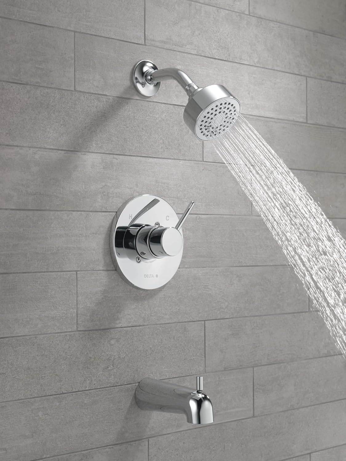 Delta Faucet Modern Single-Handle Chrome Tub and Shower Trim Kit, Shower Faucet with Single-Spray Touch-Clean Shower Head, Chrome T14459-PP (Valve Not Included)