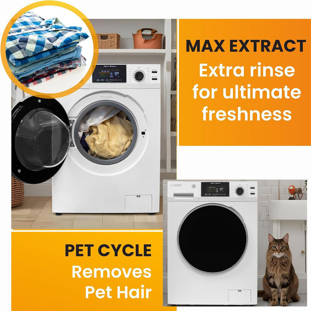 Equator Matching Laundry Set 110V ONE OUTLET 15 Lb Washer 1.62 cu.ft+13Lb Vented Dryer 3.1cu.ft