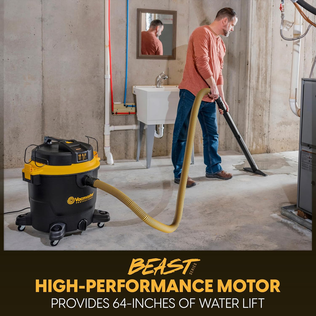 Vacmaster Professional Beast Series 16-Gallon 6.5 Peak HP Wet/Dry Vacuum- VJH1612PF 0203