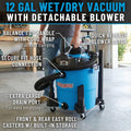 Channellock Wet/Dry Vacuum VBV1210.CL - 5.0 Peak HP Blower, Foam Filter - 12 Gallon