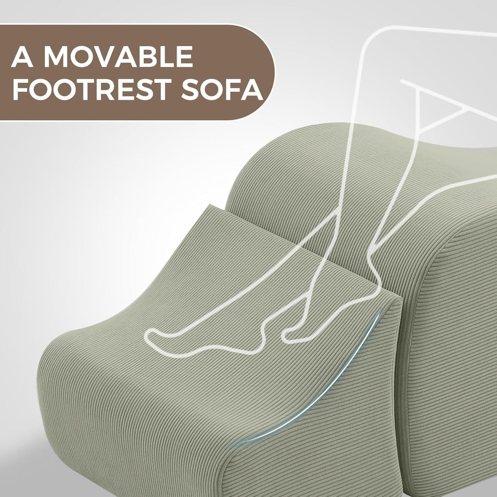 Yoga Chair Lounge for Adult, Ergonomic Chaise Lounge Chair with Side Pocket, Headrest, Waist Pad, Ottoman，Perfect for Stretching, Massage, and Relaxation, Used in Living Room, Bedroom
