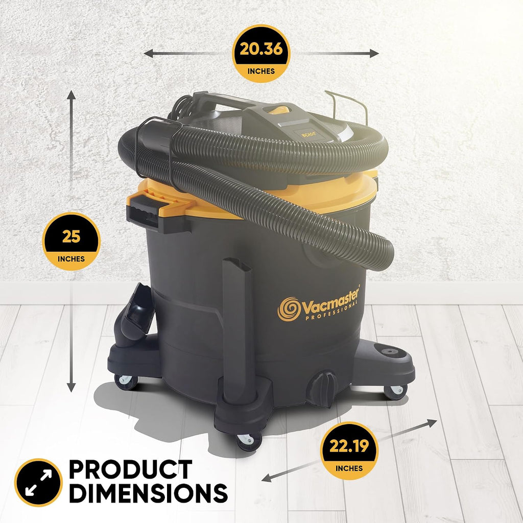 Vacmaster Professional - Wet/Dry Vac, 16 Gallon, Beast Series, 6.5 HP 2-1/2' Hose (VJH1612PF0201), Black