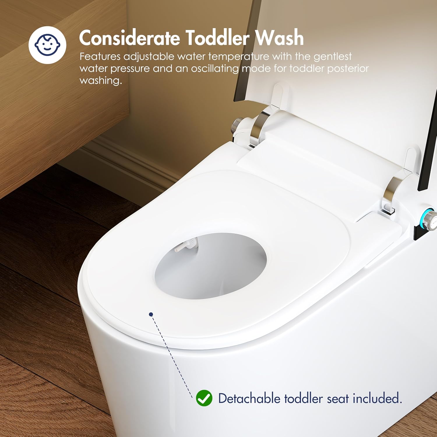 Smart Toilet with Bidet Built in, Eridanus One Piece Bidet Toilet for Bathrooms, Warm Water Wash & Dryer, Foot Sensor Flush, Elongated Heated Seat, Auto Open/Close with Digital Display, White & Black