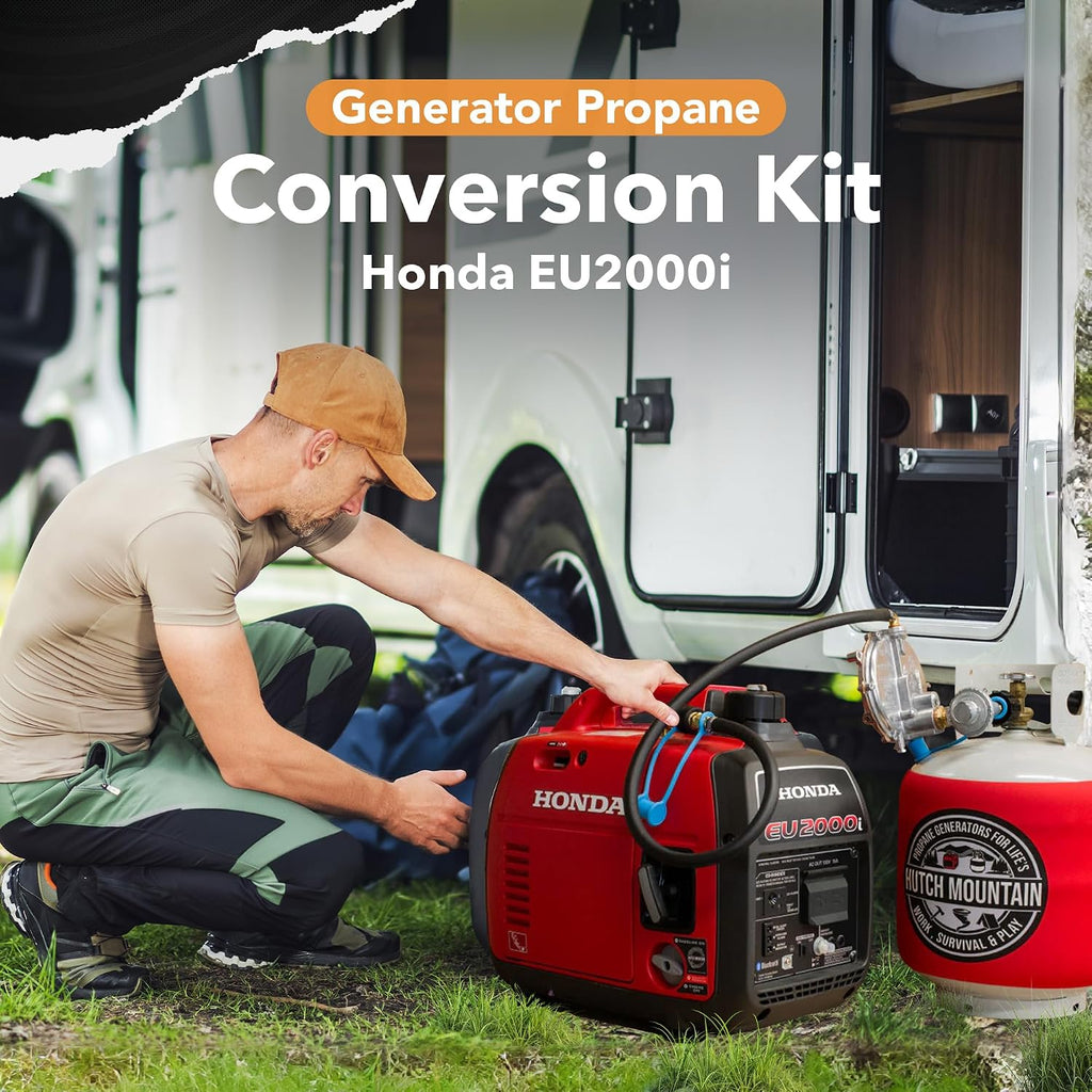 Hutch Mountain Generator Propane Conversion Kit Honda EU2000i - Dual-Fuel Conversion for Propane, Gasoline & Natural Gas - Portable Generator Backup Kit for Home Emergencies, Camping, and RVs