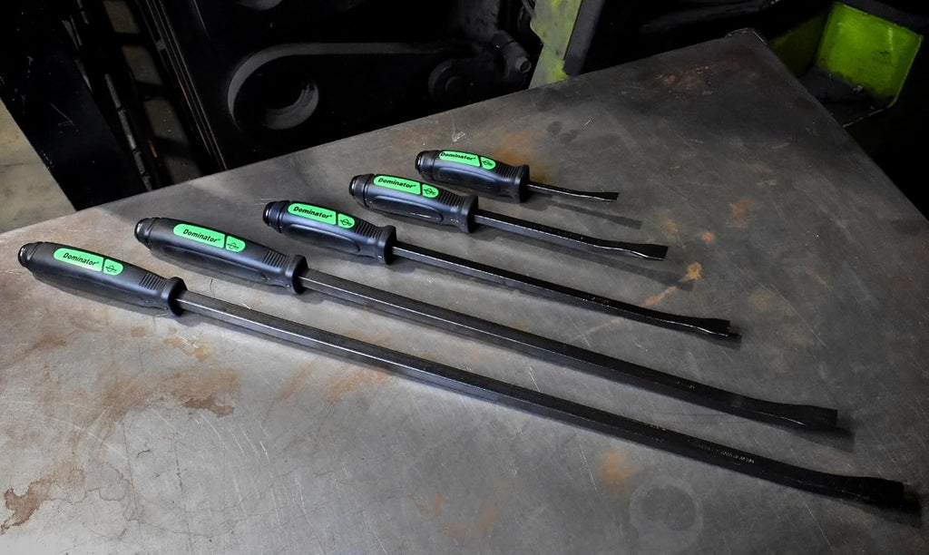 Mayhew Tools 61366GN Dominator Pry Bar Set, 8', 12', 17', 25' & 31' Curved Pry Bars, Green