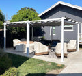 PURPLE LEAF 10' x 13' Aluminum Outdoor Pergola White Wind-Resistant Retractable Pergola with Double Sun Shade Canopy Heavy-Duty Metal Pergola for Patios Backyard Deck Garden, Grey