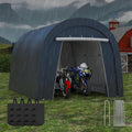 FansaFurn Domed Carport with 4 Cloth Bags, Portable Garage with 2 Roll-up Doors, Heavy Duty Car Canopy Party Tent, All-Season Storage Shelter Shed for Cars, Truck, or Garden Tools, 10' x 15'