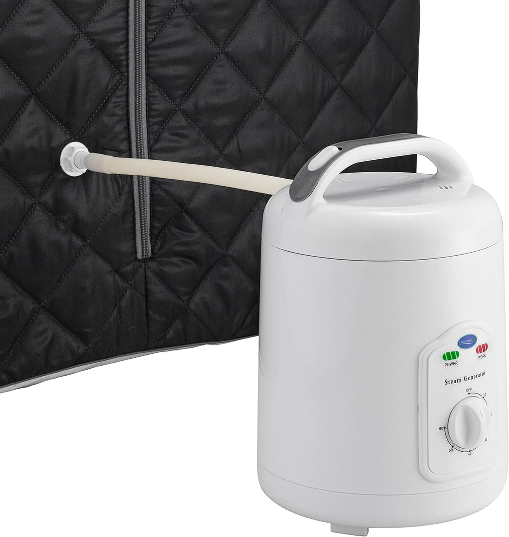 Durasage Lightweight Portable Personal Steam Sauna Spa for Relaxation at Home, 60 Minute Timer, 800 Watt Steam Generator, Chair Included (Black)
