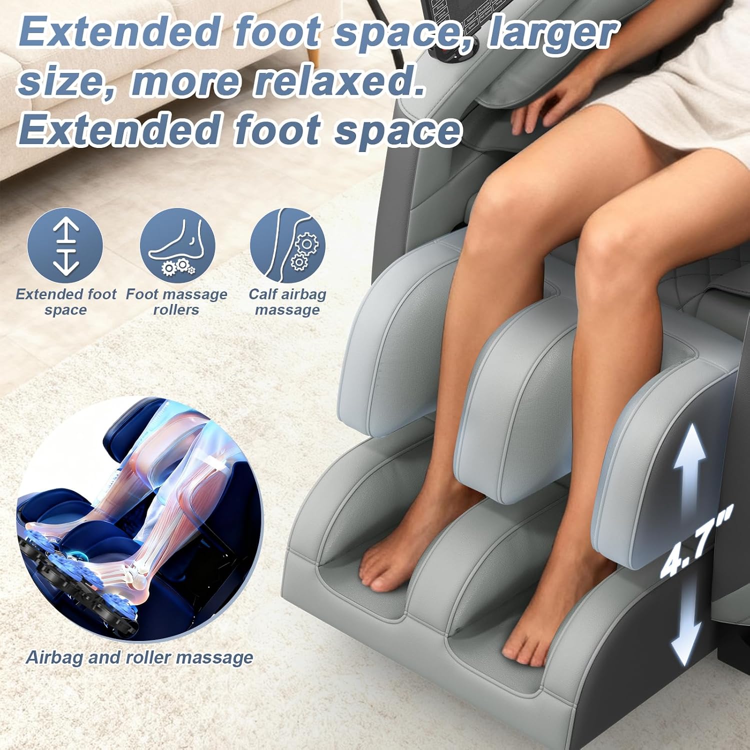 Massage Chair Full Body, Zero Gravity Massage Chair with 16 Fix Rollers, Auto Massage Program, Foot and Calf Massage, Recliner Chair with Heating, Touch Screen Controller, Bluetooth Speaker