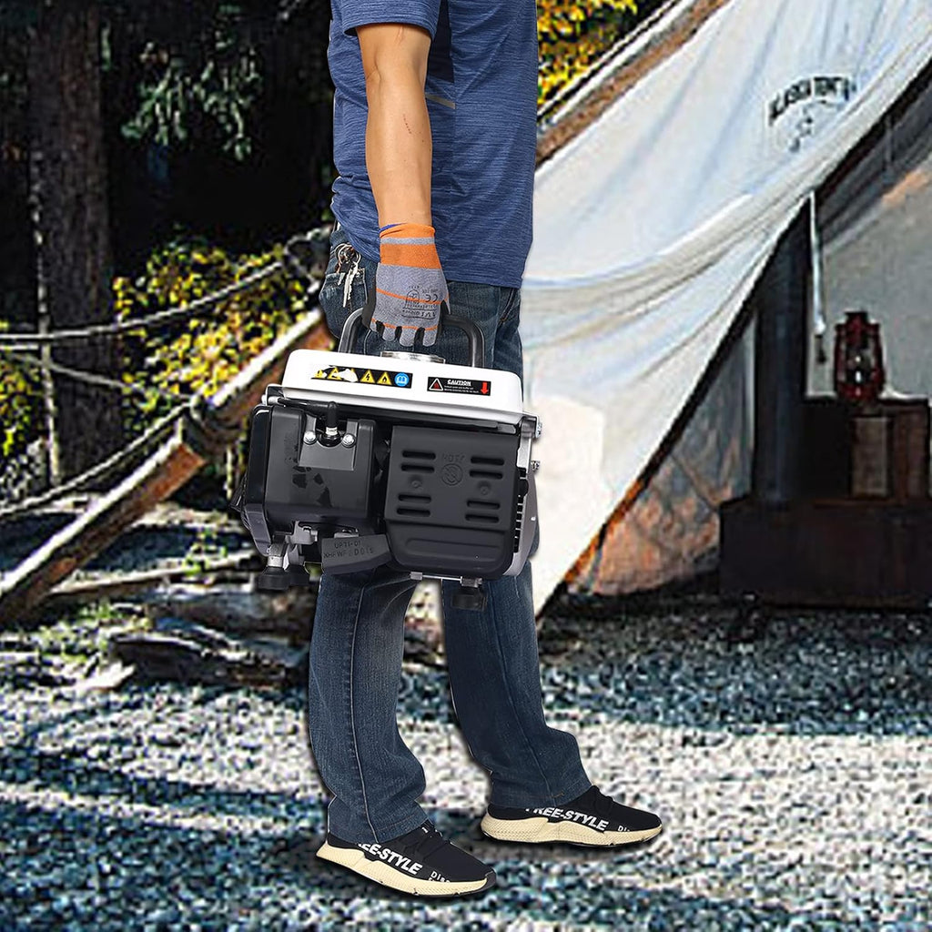 900W Portable Gas Powered Generator, Low Noise Outdoor Generator with 1.1 Gal Fuel Tank, EPA Compliant, Compact Backup For Home Use Camping RV Emergency