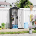 Outdoor Storage Shed, Metal Garden Tool Shed with a Solid Lock System, Outdoor Door Storage Cabinet for Patio, Garage, Poolside, Bikes, and Garden