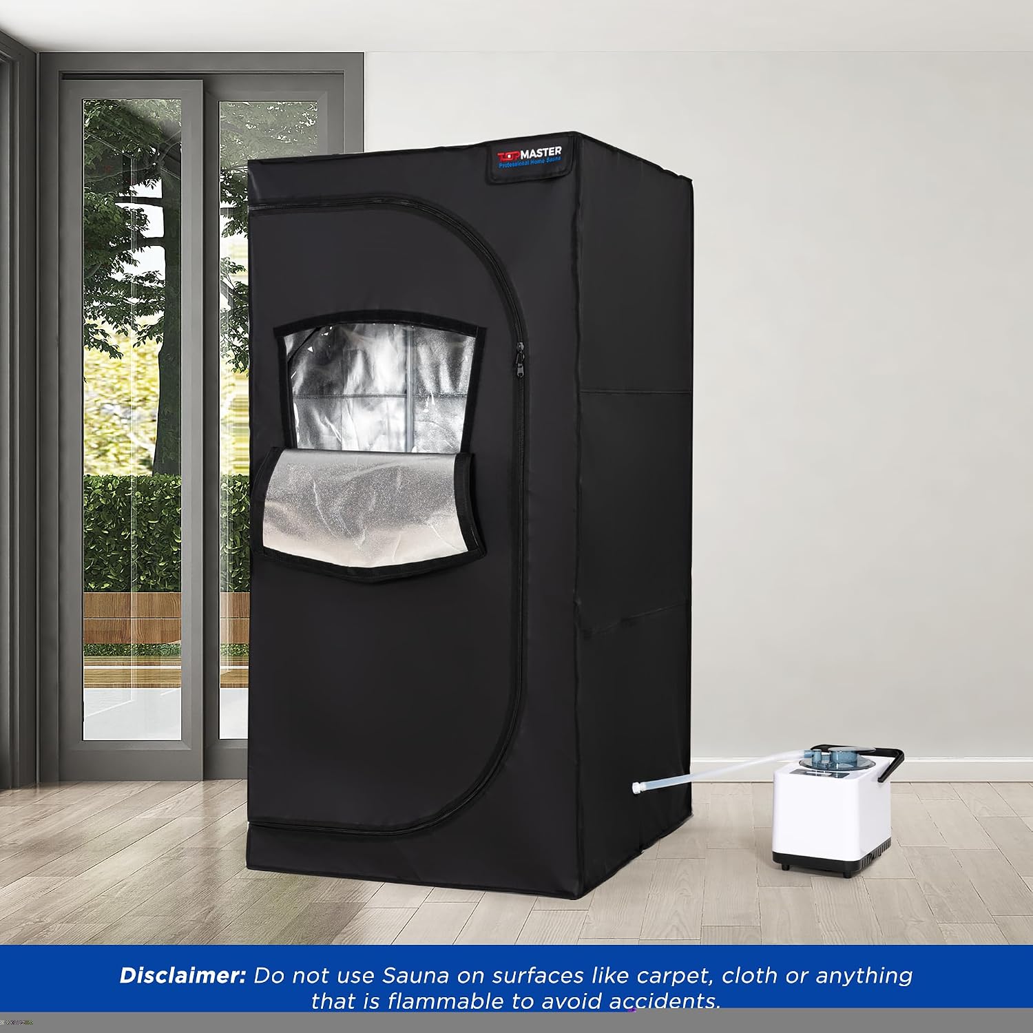 TopMaster Portable Sauna Steam Tent, Full Size Home Personal Sauna Box Steam Room, Large 3 Liter 1000W Generator, Folding Chair, 9 Levels,