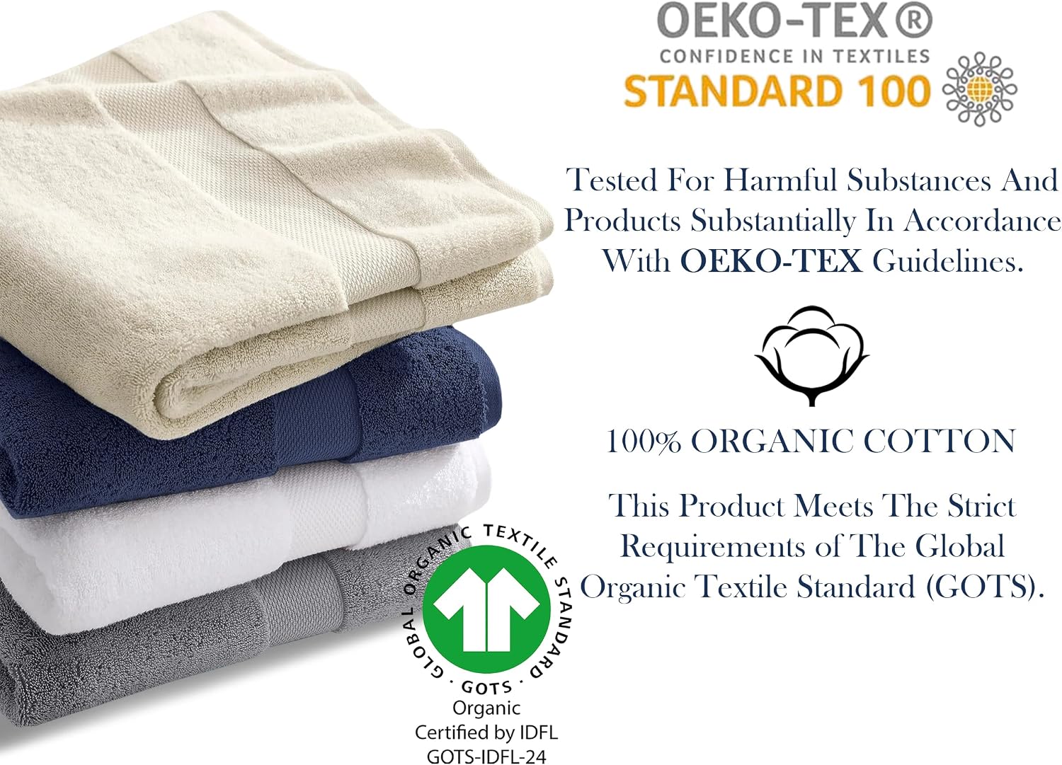Organic Cotton Luxuriously Plush Towel 33 Piece Set|GOTS & Oeko-TEX Certified|Premium Hotel Quality Towels|Feather Touch Technology|650 GSM Long Staple|Soft, Quick Dry & Ultra-Absorbent