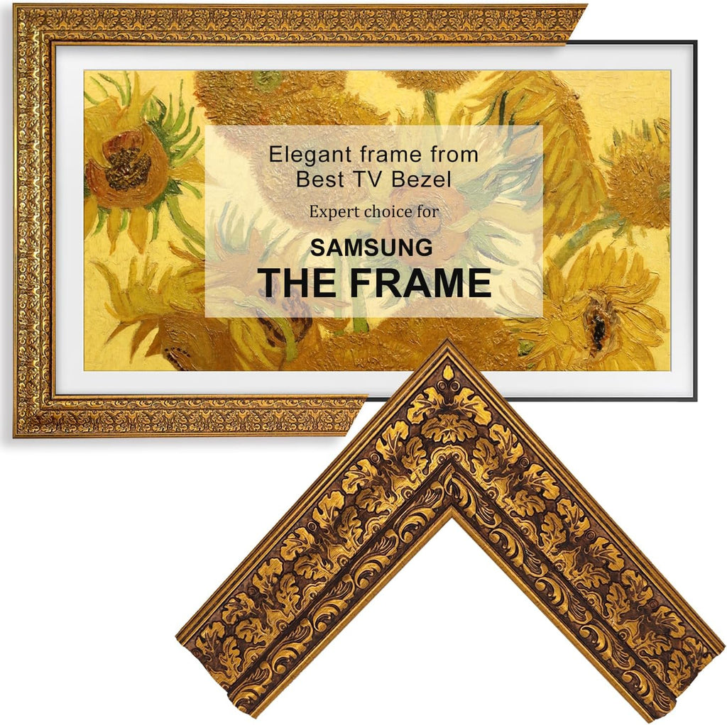 Antique Gilded Walnut 43' TV frame - Compatible ONLY with Samsung The Frame TV (Fits 2021-2026 models, model codes: 43LS03A/B/C/D/FA/HE)