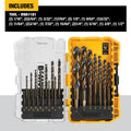 DEWALT Drill Bit Set, 21-Piece, 135 Degree Split Point, 31 Degree Helix, Black Oxide Coated, for Plastic, Wood and Metal (DWA1181) (Pack of 5)