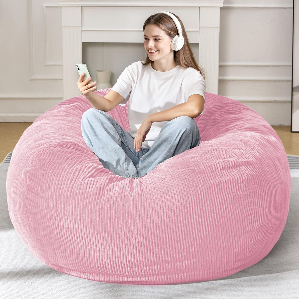 5FT Bean Bag Chairs Teardrop Bean Bag Chair for Adults Beanbag Chair with Memory Foam Filled Machine Washable Cover for Living Room, Bedroom