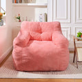 Cvortll 37' Bean Bag Chairs Large Bean Bag Couch for Adults Stuffed Sofa Chair Comfy Giant Bean Bag Chair - Plush Faux Fur Cover, for Reading, Playing or Relaxing (Pink)