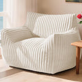 Giant Bean Bag Chair for Adults, Oversized Memory Foam Bean Bag Sofa with Armrests, Large Comfy Fluffy Single Lounges Mini Couch for Living Room, Bedroom & Dorm(Beige)