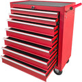 Rovibek 7-Drawer Rolling Tool Chest with Wheels, Lockable Metal Tool Box for Garage Workshop Warehouse, Large Capacity Tool Storage Cabinet, Heavy-Duty Tool Chest with Drawers, Red