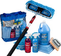 Aero Cosmetics Waterless RV Aircraft Boat Wash Wax Mop Kit with Deluxe Pole 3' 9' to 9' No Ladder Needed, Wash, Wax, Dry, Anywhere, Anytime, No Restrictions