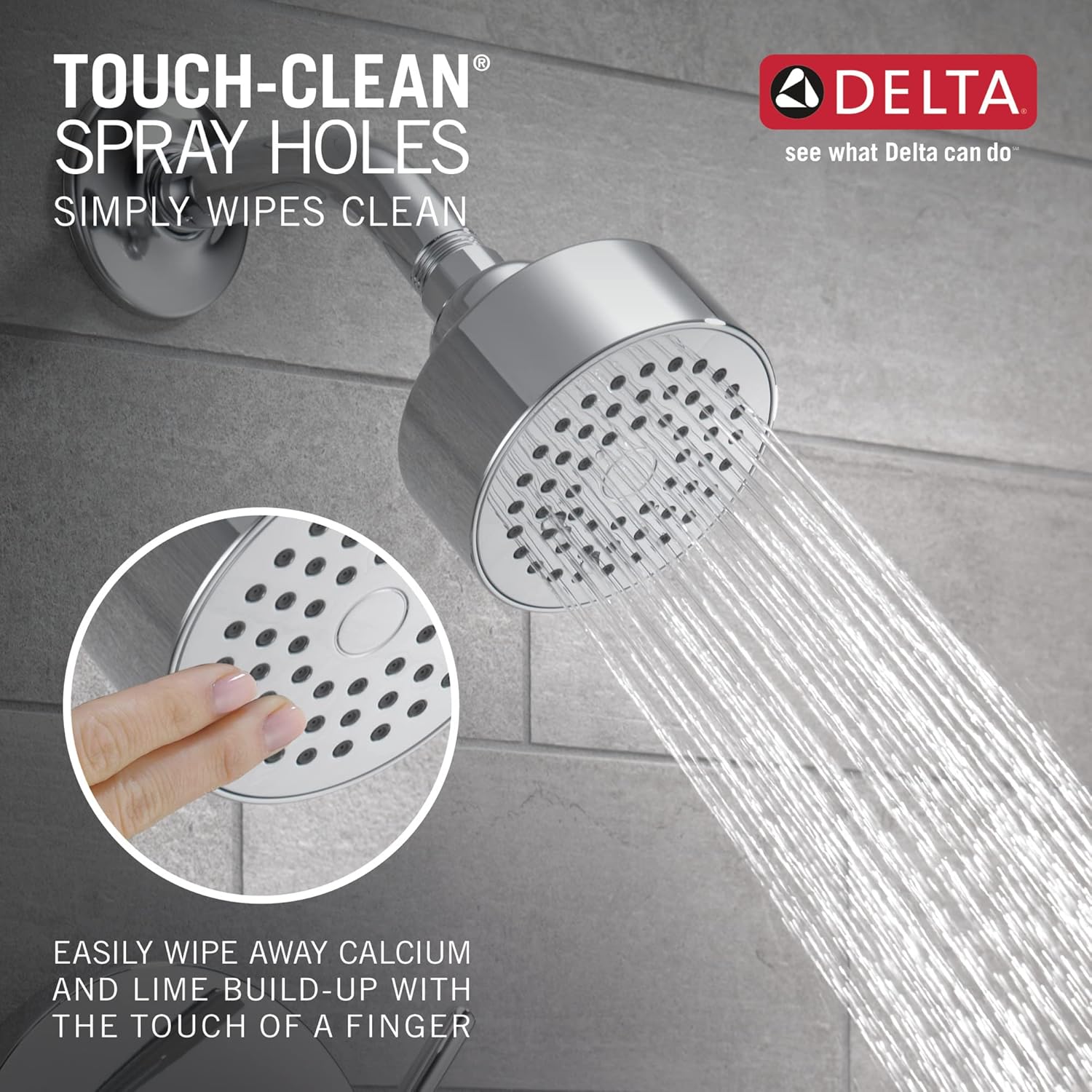 Delta Faucet Modern Single-Handle Chrome Tub and Shower Trim Kit, Shower Faucet with Single-Spray Touch-Clean Shower Head, Chrome T14459-PP (Valve Not Included)