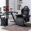 S*MAX Gaming Recliner Chair for Adults Higher Back and Wider Lumbar Support Swivel PU Leather Gaming Chair with Footrest Larger Cup Holder Black X Large