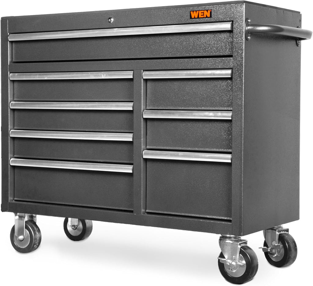 Wen 42-Inch Premium Rolling Tool Cabinet, Black, Heavy Duty 21-Gauge Powder-Coated Steel Construction (GG422B)